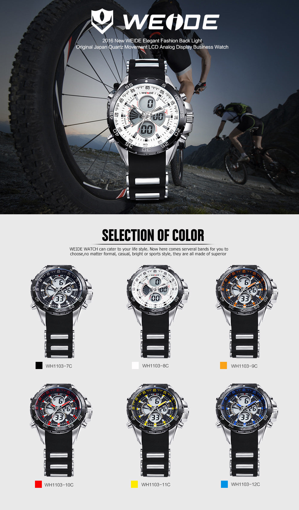 Reloj WEIDE analogo y digital WH1103